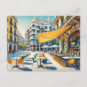 Cartão Postal Café na Espanha de Barcelona
