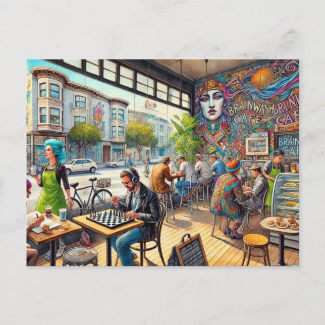 Cartão Postal Café no distrito de São Francisco Mission (Frente)