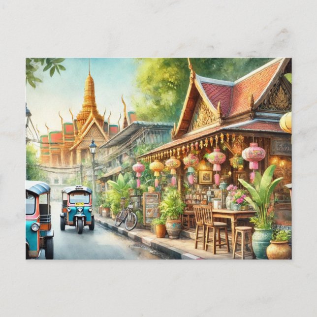 Cartão Postal Café no Grande Palácio da Tailândia em Bangkok (Frente)