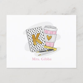 Cartão Postal Café Personalizado de Apreciação de Professores de