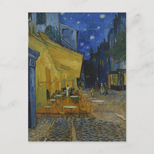 Cartão Postal Café Terrace à noite por Vincent van Gogh (Frente)