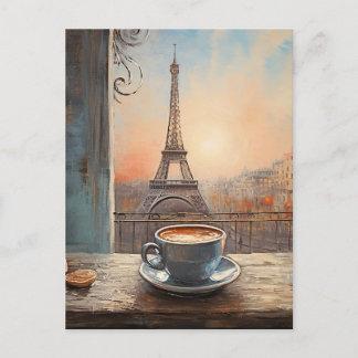 Cartão Postal Café Torre Chic Eiffel Café Café Café Chalkboard P