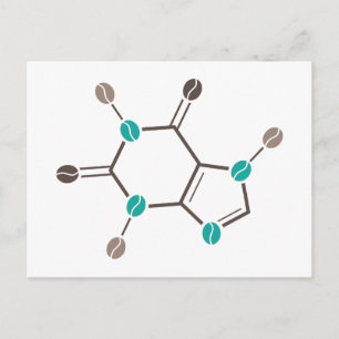 Cartão Postal cafeína molecular de café