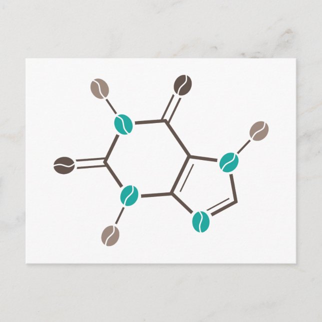 Cartão Postal cafeína molecular de café (Frente)