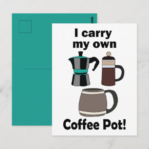 Cartão Postal Cafetera Eu Levo Minha Própria Cafeteira Amante Do