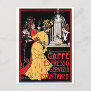 Cartão Postal Caffe Espresso Vintage Café Bebida E Arte