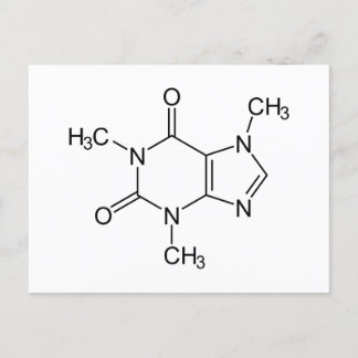 Cartão Postal Caffeine Molecule Chemistry Coffee Atoms