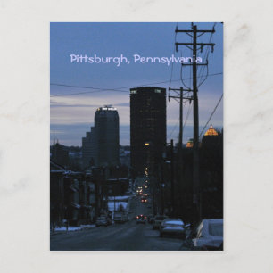 Cartão Postal Cai a Noite em Pittsburgh, PA