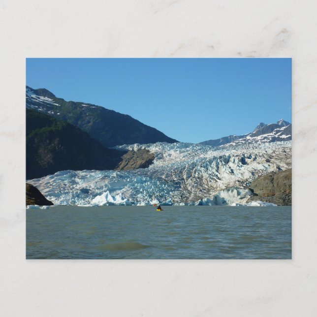Cartão Postal Caiaque no glaciar Mendenhall (Frente)