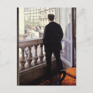 Cartão Postal Caillebotte - Jovem à sua Janela