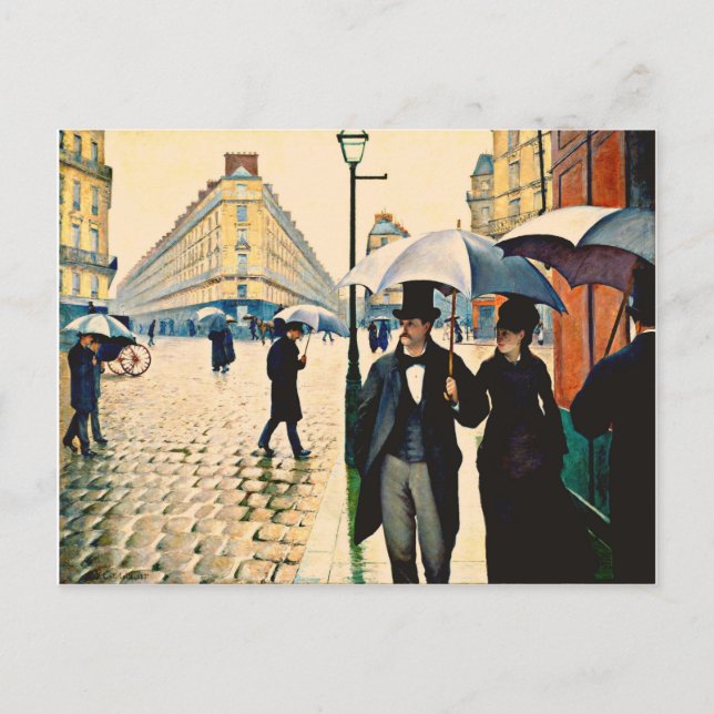 Cartão Postal Caillebotte - Paris num Dia de Chuva (Frente)