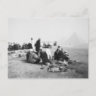 Cartão Postal Cairo Egito, Jóqueis de Camelo Pirâmides de Gizé (