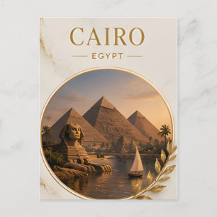 Cartão Postal Cairo Egito Pirâmides Antigas & Patrimônio do Nilo