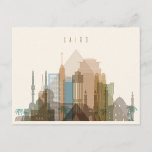 Cartão Postal Cairo, Egito Silhueta da Cidade