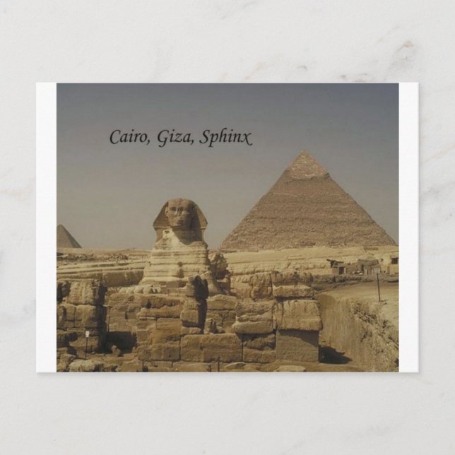 Cartão Postal Cairo, Giza, The Sphinx (Rua.K.) (Frente)