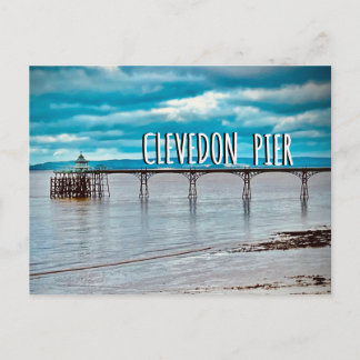 Cartão Postal Cais de Clevedon, Somerset, Inglaterra