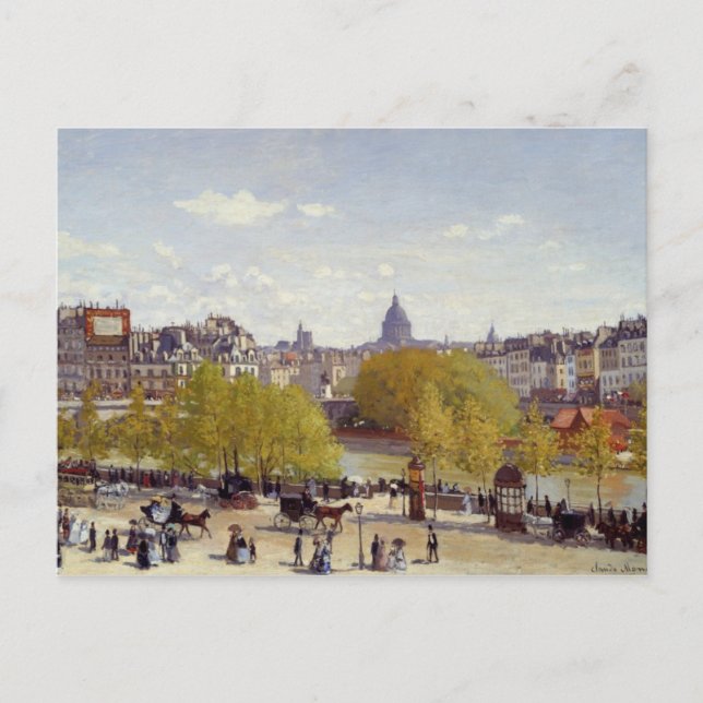 Cartão Postal Cais do Louvre, Paris - Claude Monet (Frente)