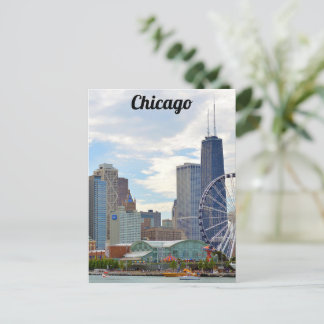 Cartão Postal Cais do Marinho Skyline Chicago e Hancock