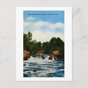 Cartão Postal Caiu no rio Pike perto de Iron Mountain, no Michig