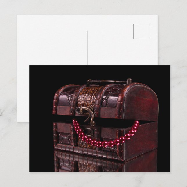 Cartão Postal Caixa com tesouros (Frente/Verso)