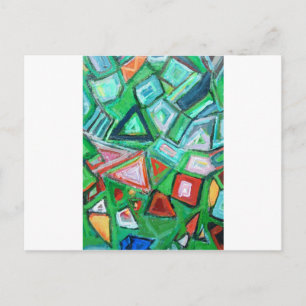 Cartão Postal Caixa de brinquedos verde abstrato (pintura por pa