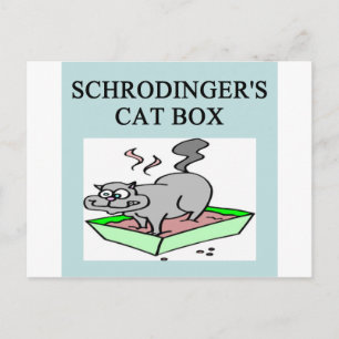 Cartão Postal caixa de gatos de schrodinger