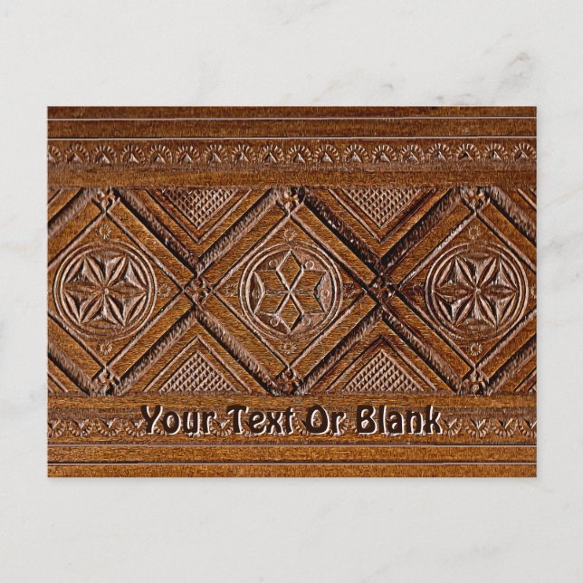 Cartão Postal Caixa de madeira esculpida russa (Frente)