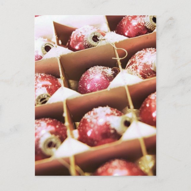 Cartão Postal Caixa De Ornamentos De Árvores (Frente)