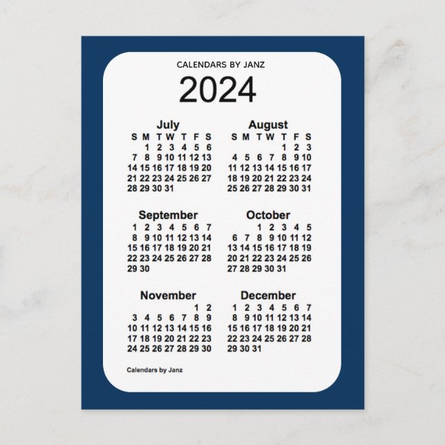 Cartão Postal Caixa de Polícia de 2024 Mini Calendário Azul 6 Me (Frente)