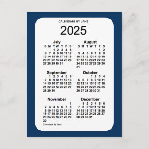 Cartão Postal Caixa de Polícia de 2025 Mini Calendário Azul 6 Me