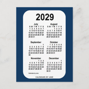 Cartão Postal Caixa de Polícia de 2029 Mini Calendário Azul 6 Me
