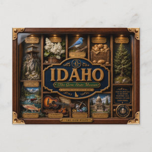 Cartão Postal Caixa de Sombra de Idaho 3D Figura Estado