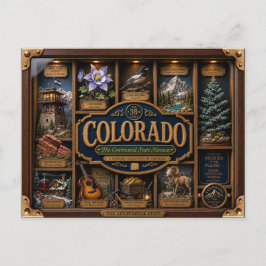Cartão Postal Caixa de Sombra do Colorado 3D Figura Estado