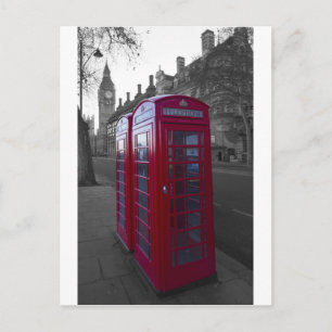 Cartão Postal Caixa de Telefone Vermelho de Londres