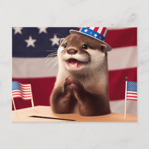 Cartão Postal Caixa de Votação Patriótica Adorável