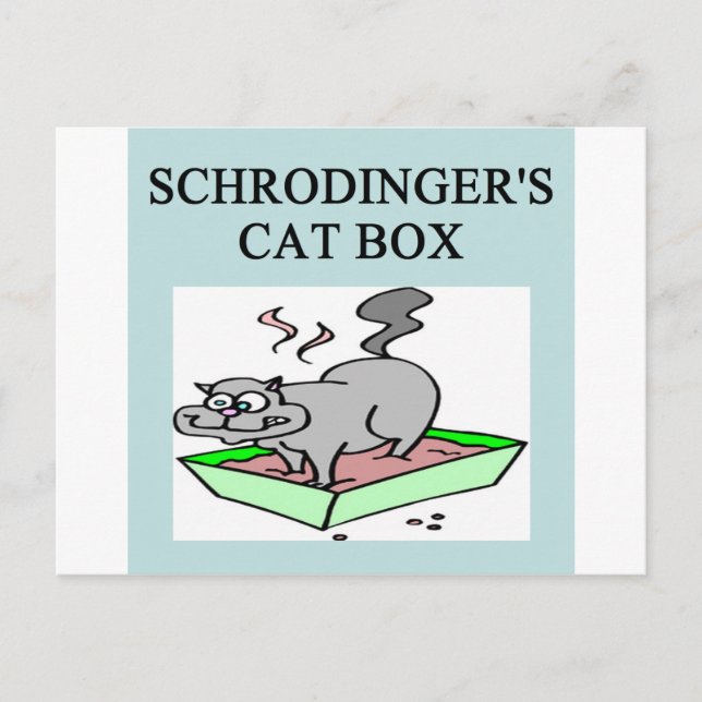 Cartão Postal caixa do gato de schrodinger (Frente)