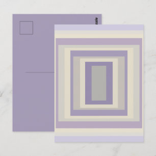 Cartão Postal Caixa em Design Geométrico Lavanda Cinza Giz