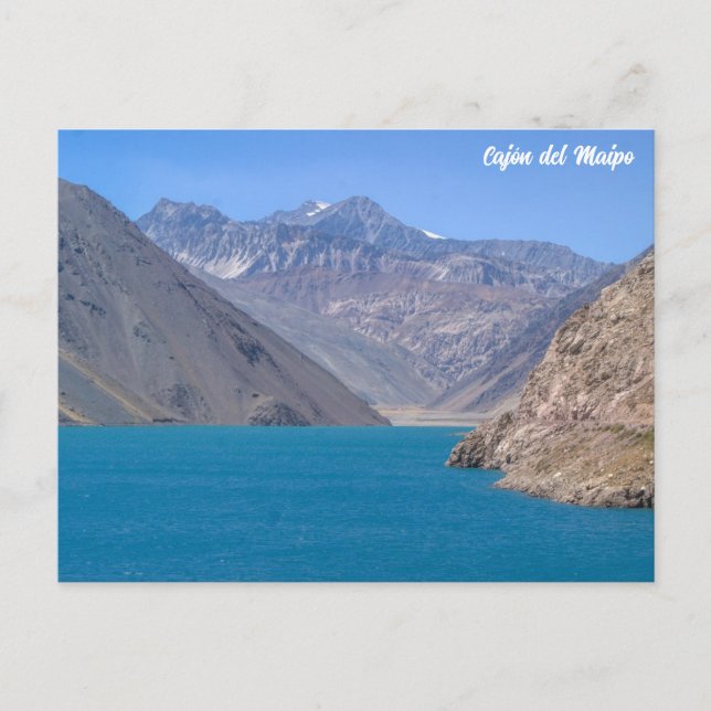 Cartão Postal Cajón del Maipo, Embalse El Yeso, Chile (Frente)