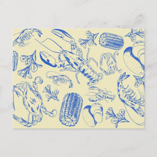 Cartão Postal Cajun Seafood Boil – Comida Costeira do Sul do Pos (Frente)