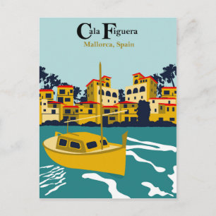 Cartão Postal Cala Figuera, Maiorca, Espanha