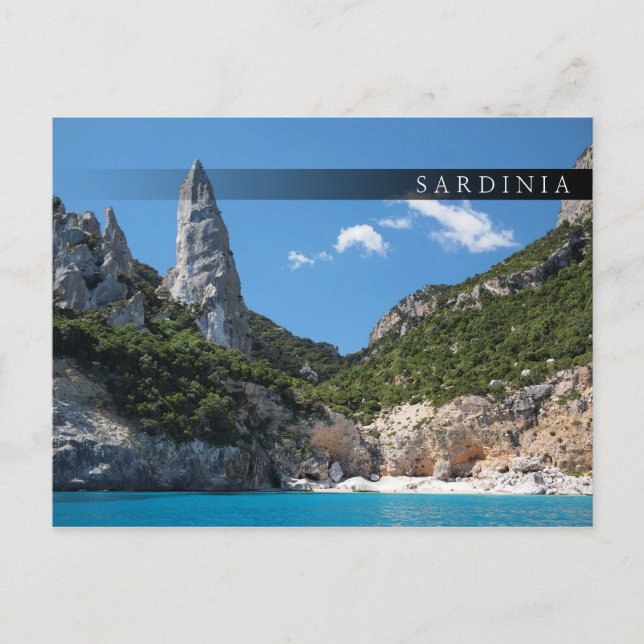 Cartão Postal Cala Goloritze Beach, bar Sardenha (Frente)