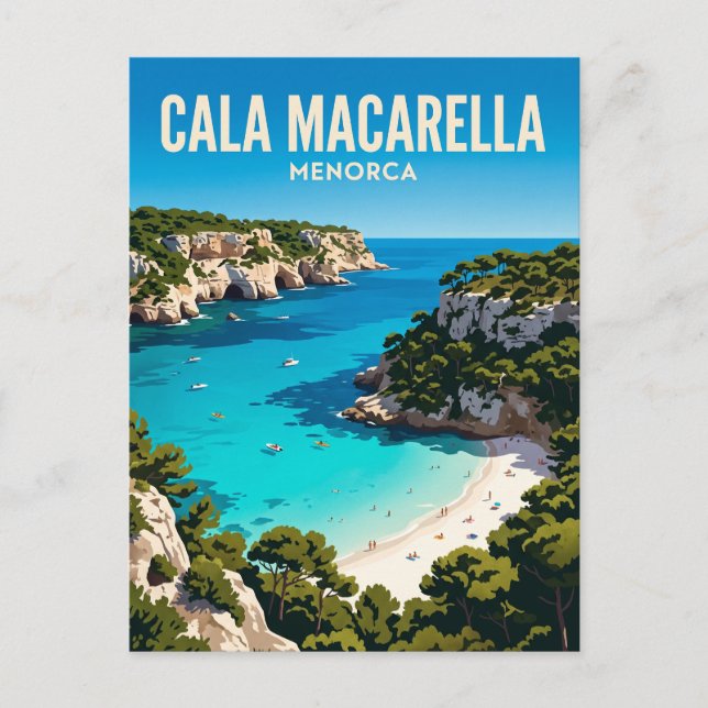 Cartão Postal Cala Macarella Espanha (Frente)