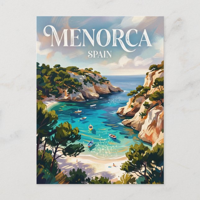 Cartão Postal Cala Macarella Espanha (Frente)