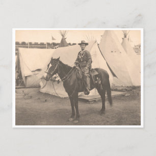 Cartão Postal Calamity Jane em cavalo por volta de 1900