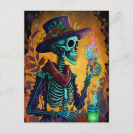 Cartão Postal Calavera Festiva! - Arte esquelética mexicana