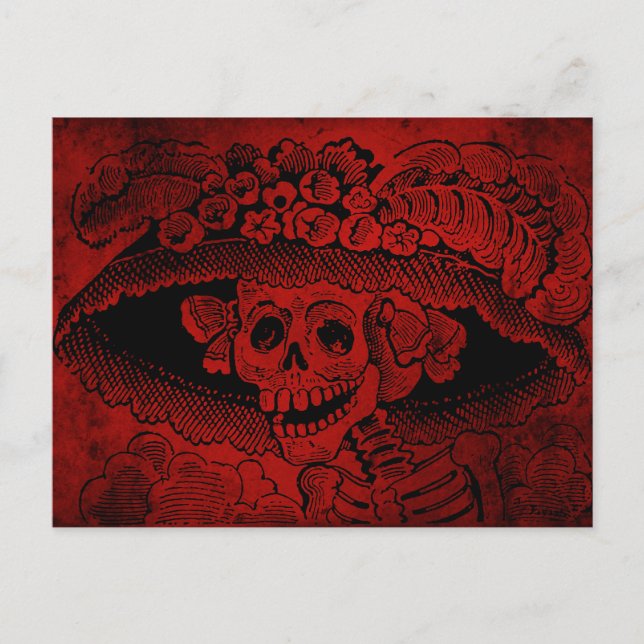 Cartão Postal Calavera Garbancera por José Guadalupe Posada (Frente)