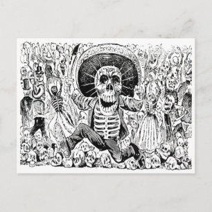 Cartão Postal Calavera Oaxaqueña por José Guadalupe Posada 1903