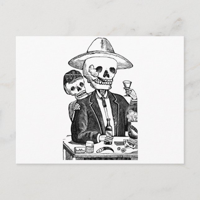 Cartão Postal Calaveras de Guadalajara, México (Frente)