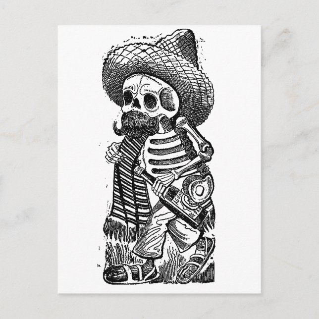 Cartão Postal Calaveras do Império por José Guadalupe Posada (Frente)