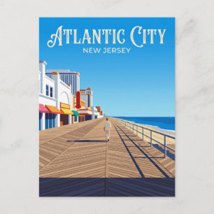 Cartão Postal Calçada de Atlantic City EUA
